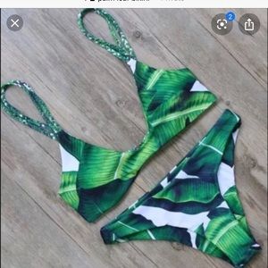 Palm leaf bikini set